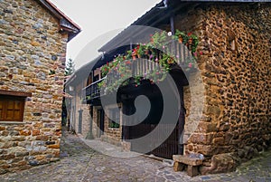 Beautiful village Barcena Maior in Asturia y Cantabria, Spain