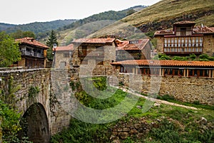 Beautiful village Barcena Maior in Asturia y Cantabria, Spain