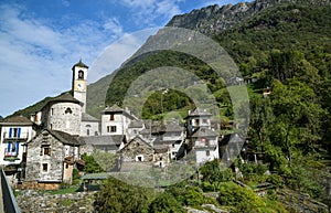 Beautiful village of Lavertezzo in Verzasca vally in canton of Ticino