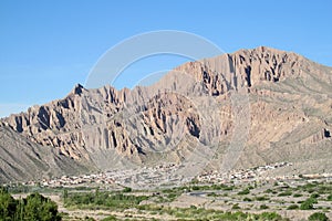 Beautiful village and mountain landscape near Tilcara, Argentina