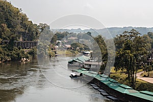 A beautiful village by the river in Kanchanaburi Thailand