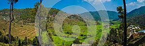 Beautiful Village and step farming Areal Panorama Photography from Kausani Uttarakhand India