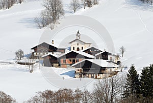 Beautiful village in winter