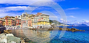 Beautiful villages of Italy - colorful coastal Boccadasse in Genova, Liguria