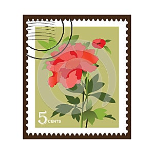 Beautiful Vinatge Flower Stamp photo