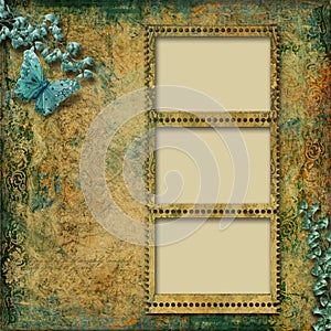 Beautiful vintage background with photo-frame