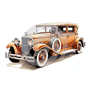 beautiful Vintage car clipart illustration