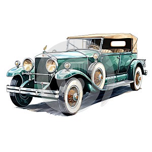 beautiful Vintage car clipart illustration