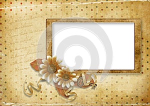 Beautiful vintage card on the background with dots
