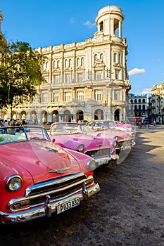 Beautiful vintage cars parked in Old Havana