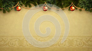 Beautiful vintage christmas background with season ornaments