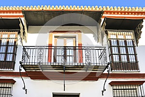 Beautiful vintage facades in Sanlucar de Barrameda, Cadiz photo