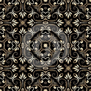 Beautiful vintage floral Paisley seamless pattern. Vector ornamental damask background. Repeat patterned decorative backdrop.