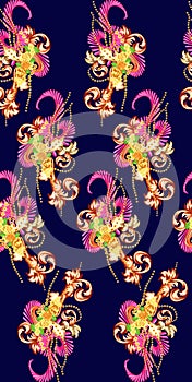 Beautiful vintage floral seamless for your business. Colorful Paisley pattern for textile