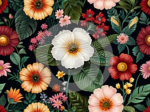 Beautiful Vintage Florals and Botanicals Grid Design photo