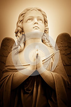 Beautiful vintage image of a praying angel