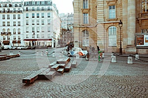 Beautiful vintage landscape shot of the Paris districts streets