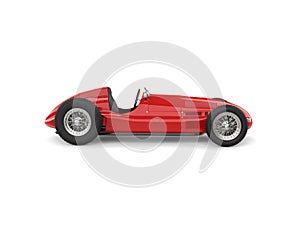 Beautiful vintage red racing sports car - side view