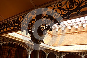 The beautiful vintage steel fabrications in the palace of bangalore. photo