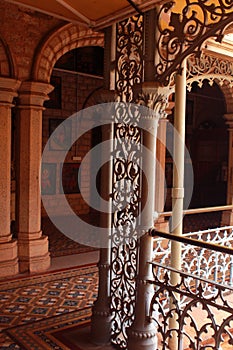 The beautiful vintage steel fabrications in the palace of bangalore. photo