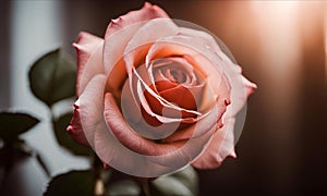 Beautiful vintage toned pink rose Close-up