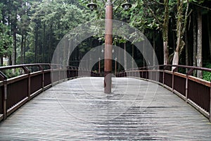 The beautiful vintage walkway from wood in taiwan