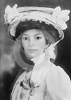 Beautiful Vintage Young Woman Portrait, Photograph