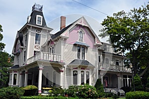 Beautiful violet and fuchsia Victorian house