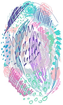 Beautiful violet hand drawn abstracion