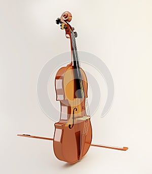 Beautiful violin on white background