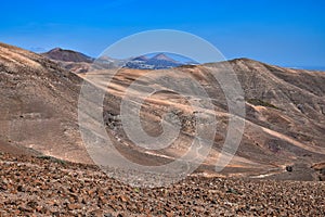 Beautiful volcanic landscape in the mountain range Los Ajaches. Lanzarote, Canary Islands, Spain