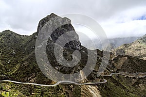 The mountains of the area around Vallehermoso on La Gomera, Spain photo