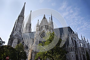 Beautiful Votivkirche cathedrals or Votive Church on the Ringstrasse for Austrians people and foreigner travelers travel visit and