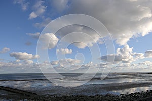 Beautiful Wadden Sea view from the dike of Vlieland