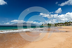 Beautiful Wailea beach  on the island of Maui photo