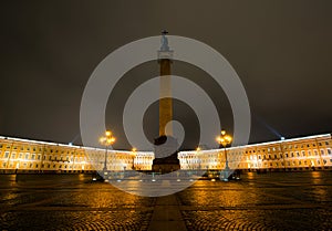 Beautiful walks through the night in St. Petersburg, spas on blood, Nevsky Prospekt, the square near the winter Palace