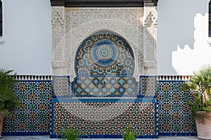 Beautiful wall decoration in the Grande Mosquee de Paris