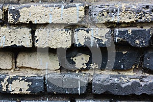 Beautiful wall of gray and yellow bricks