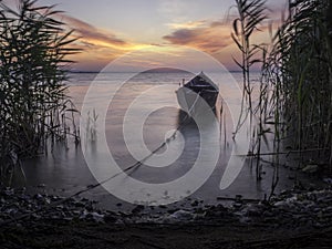 Beautiful warm morning at Razim lake