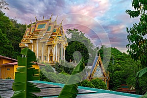 beautiful Wat Chalong Buddhist temples in Phuket Thailand. Decorated in beautiful ornate colours