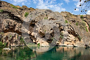 Beautiful water of Ayn Athum near Salalah in Oman