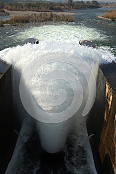 Beautiful Water Discharge Of Pong Dam Himachal Pradesh India