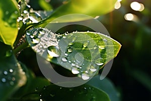 Beautiful water drops sparkle in sun on leaf 1690447512583 2