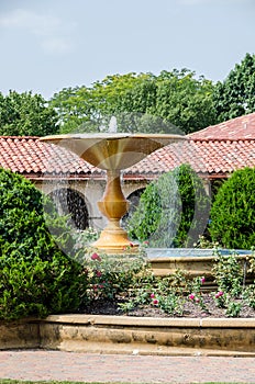 Beautiful water fountain in garden