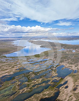 Beautiful water sources conservation land and plateau wetland