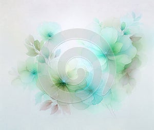 Beautiful watercolor background with flowers. Pastel colors. Spring.