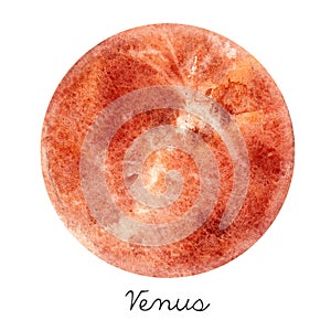 Watercolor Venus planet illustration