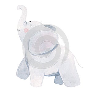 Acquerello un bambino un elefante illustrazioni 