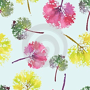 Beautiful watercolor pattern of leaves. handmade painted. beautiful seamless texture background imprint