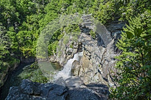 Beautiful waterfall in Blue Ridge Mountains.